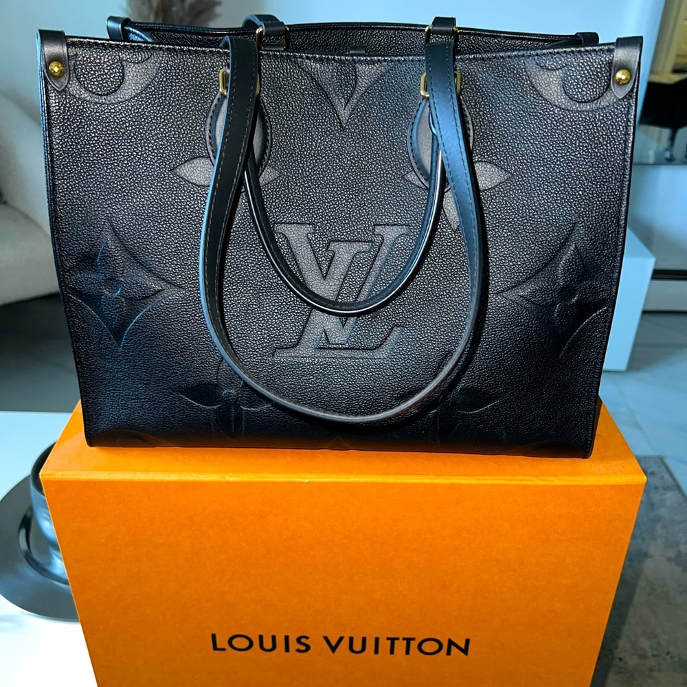 Louis Vuitton On The Go MM Black Empreinte Monogram Leather GREAT CONDITION
